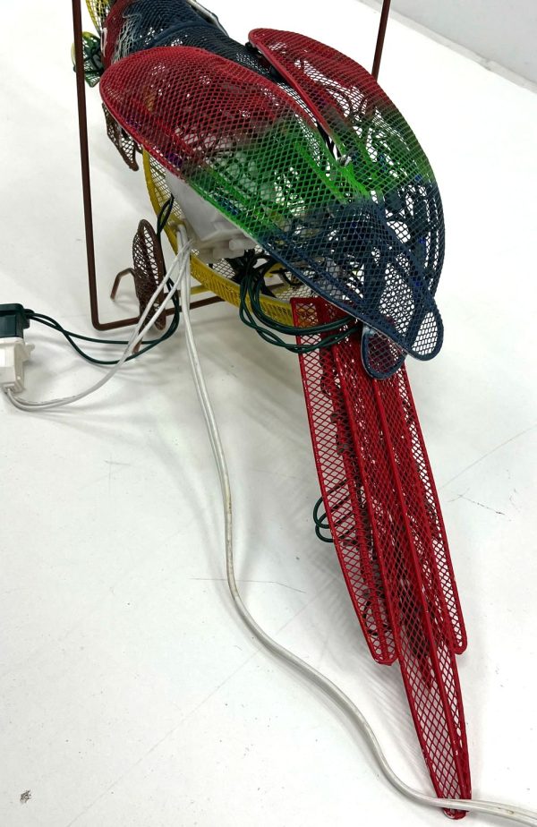 Collections Etc Metal Wire Mechanical Animatronic Light Up Parrot on Perch WORKS - Image 3