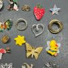 Assorted Cats Butterflies Rhinestone Squirrel Brooches & Pins Lot - Image 7