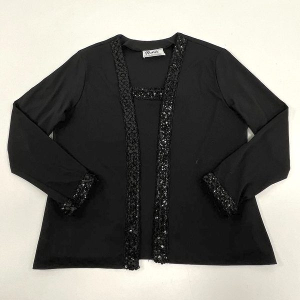 Vintage Women's Teddi of Cali Black Sequined Long Sleeve Top - Size Medium?