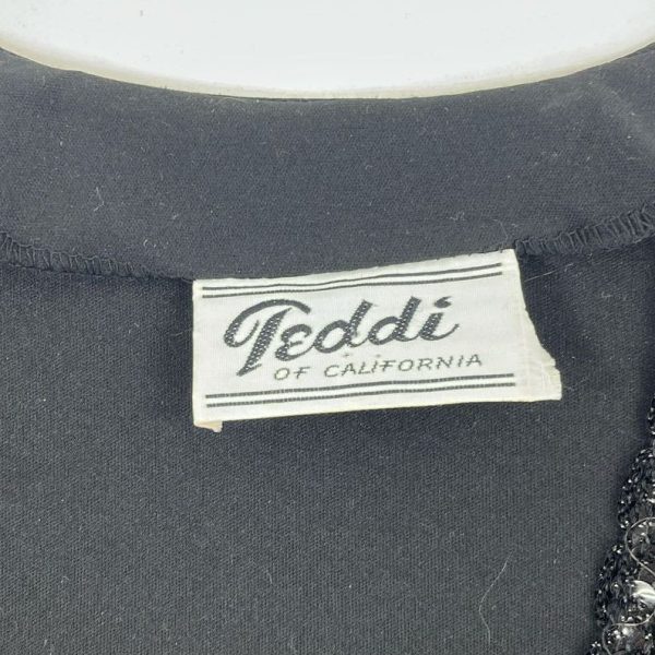 Vintage Women's Teddi of Cali Black Sequined Long Sleeve Top - Size Medium? - Image 2