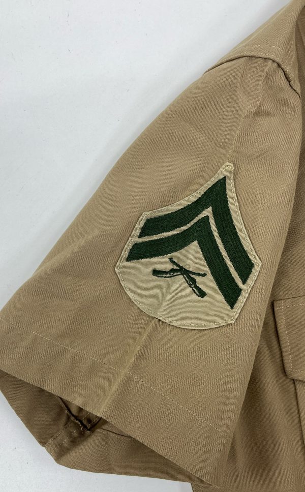 Vintage Men's Glaser Ent. & Creighton Khaki Military Shirts Lot Size 15-15.5 - Image 4