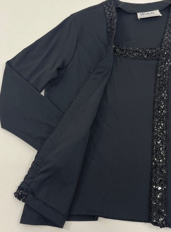 Vintage Women's Teddi of Cali Black Sequined Long Sleeve Top - Size Medium? - Image 3