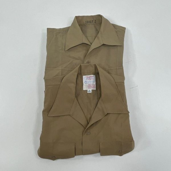 Vintage Men's Glaser Ent. & Creighton Khaki Military Shirts Lot Size 15-15.5