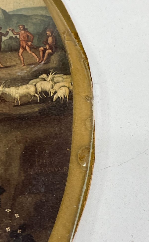 Vintage Print of Madonna & Child with Circular Glass & Paper Mat Provenance - Image 3