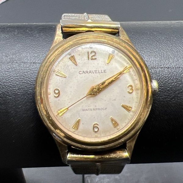 Vintage Caravelle Automatic Watch Not Working Damaged Band