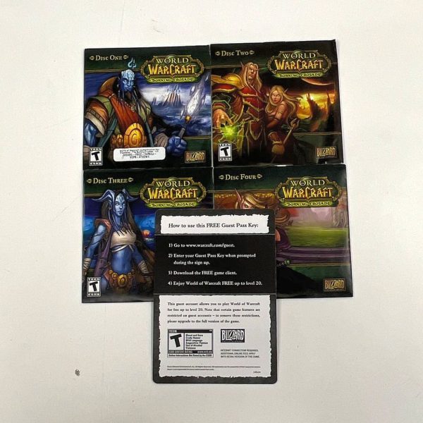 Blizzard WoW Lot World of Warcraft Burning Crusade 1-4 Disc Set in Sleeves