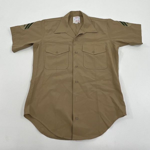 Vintage Men's Glaser Ent. & Creighton Khaki Military Shirts Lot Size 15-15.5 - Image 2