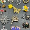 Assorted Cats Butterflies Rhinestone Squirrel Brooches & Pins Lot - Image 6