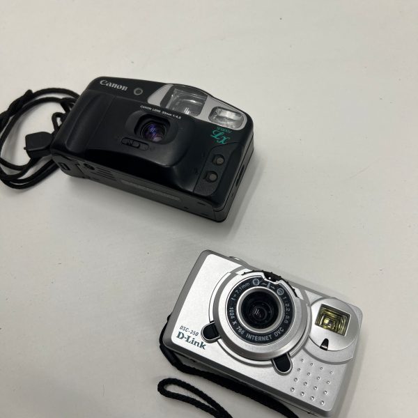 Lot Of 2 Broken *FOR PARTS* Cameras Canon D-Link Snappy LX & DSC-350