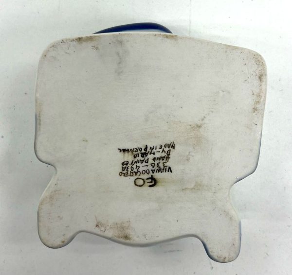 Viana Do Castelo Hand Painted 2pc White & Blue Cat Trinket Dish Portugal - Image 8
