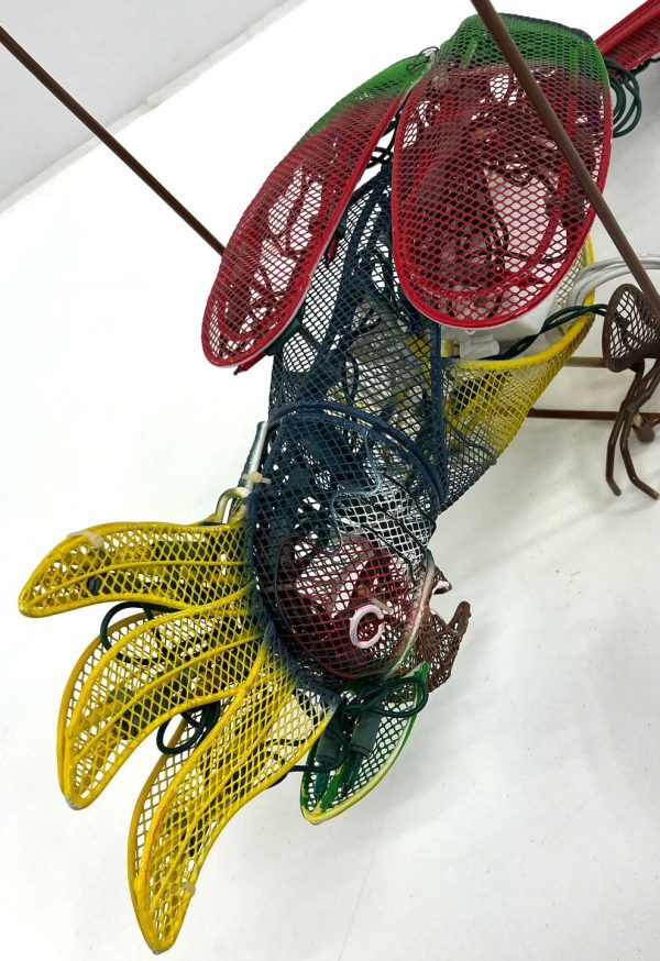 Collections Etc Metal Wire Mechanical Animatronic Light Up Parrot on Perch WORKS - Image 2