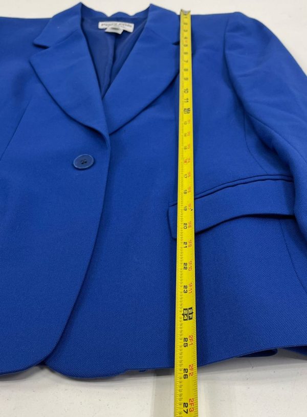 Women's Pendleton Solid Blue 100% Virgin Wool Blazer Pant Suit - Size 6P - Image 4