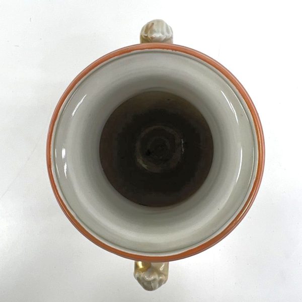 Collectible Tonina Hand Painted Nippon Floral Vase 2 Handles Gold Accent *CRACK* - Image 2