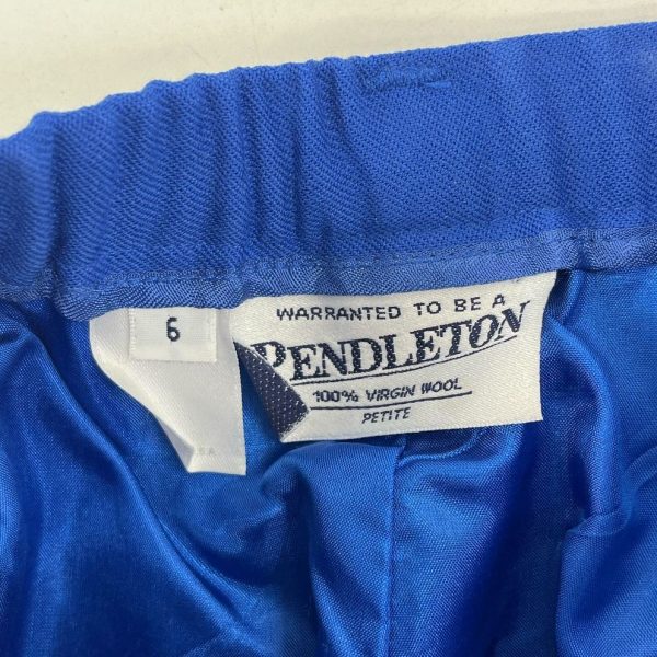 Women's Pendleton Solid Blue 100% Virgin Wool Blazer Pant Suit - Size 6P - Image 8