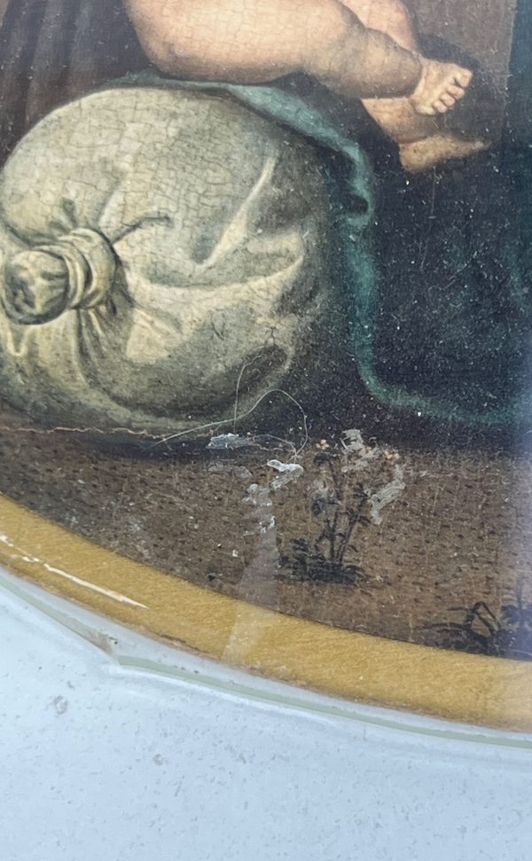 Vintage Print of Madonna & Child with Circular Glass & Paper Mat Provenance - Image 2