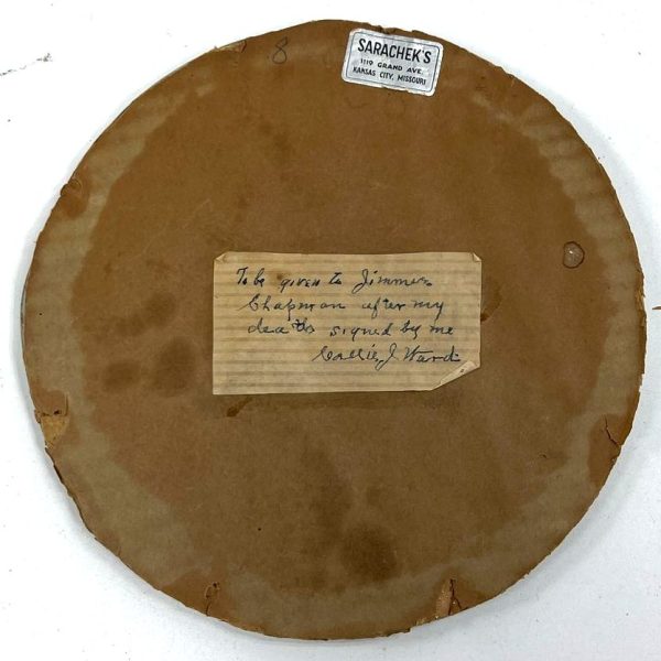 Vintage Print of Madonna & Child with Circular Glass & Paper Mat Provenance - Image 6
